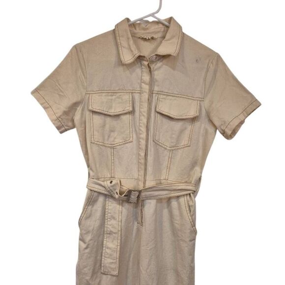 Roolee Women's Ivory Cotton Short Sleeve Jumpsuit - Picture 3 of 15